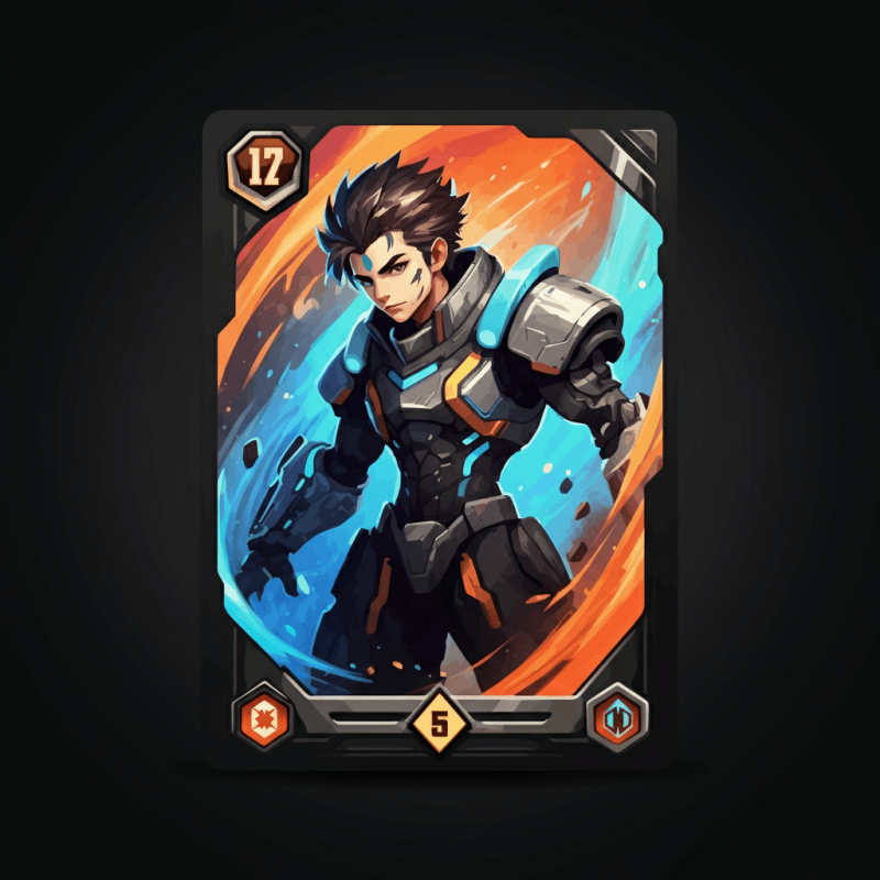 custom trading card warrior