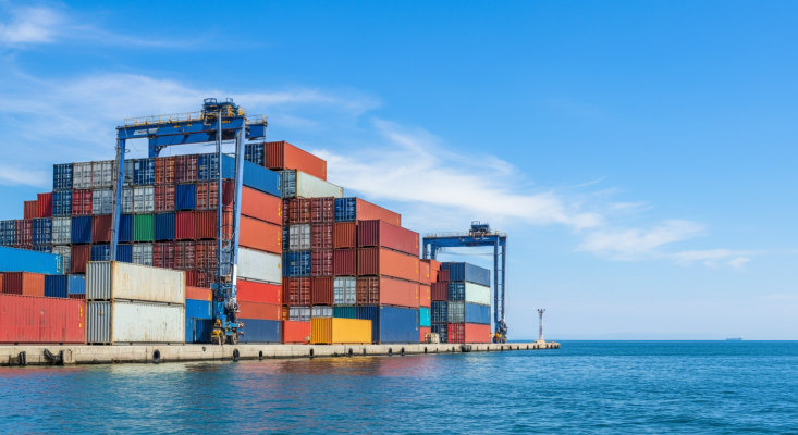 shipping container at port