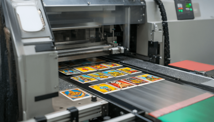 printer with tarot cards coming out