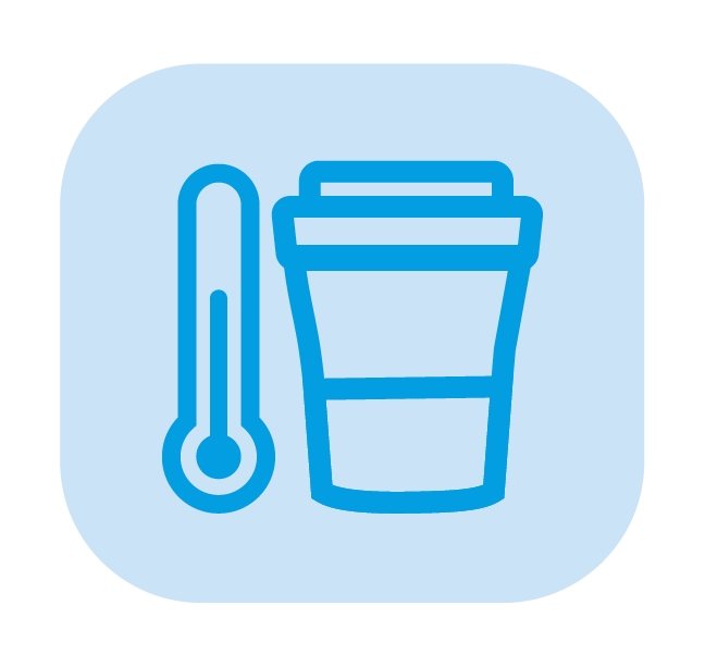 thermometer and cup icon