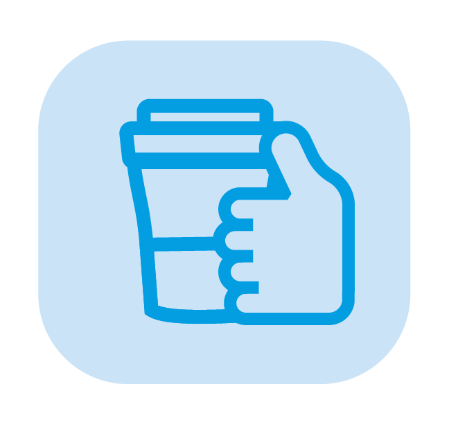 hand holding cup icon