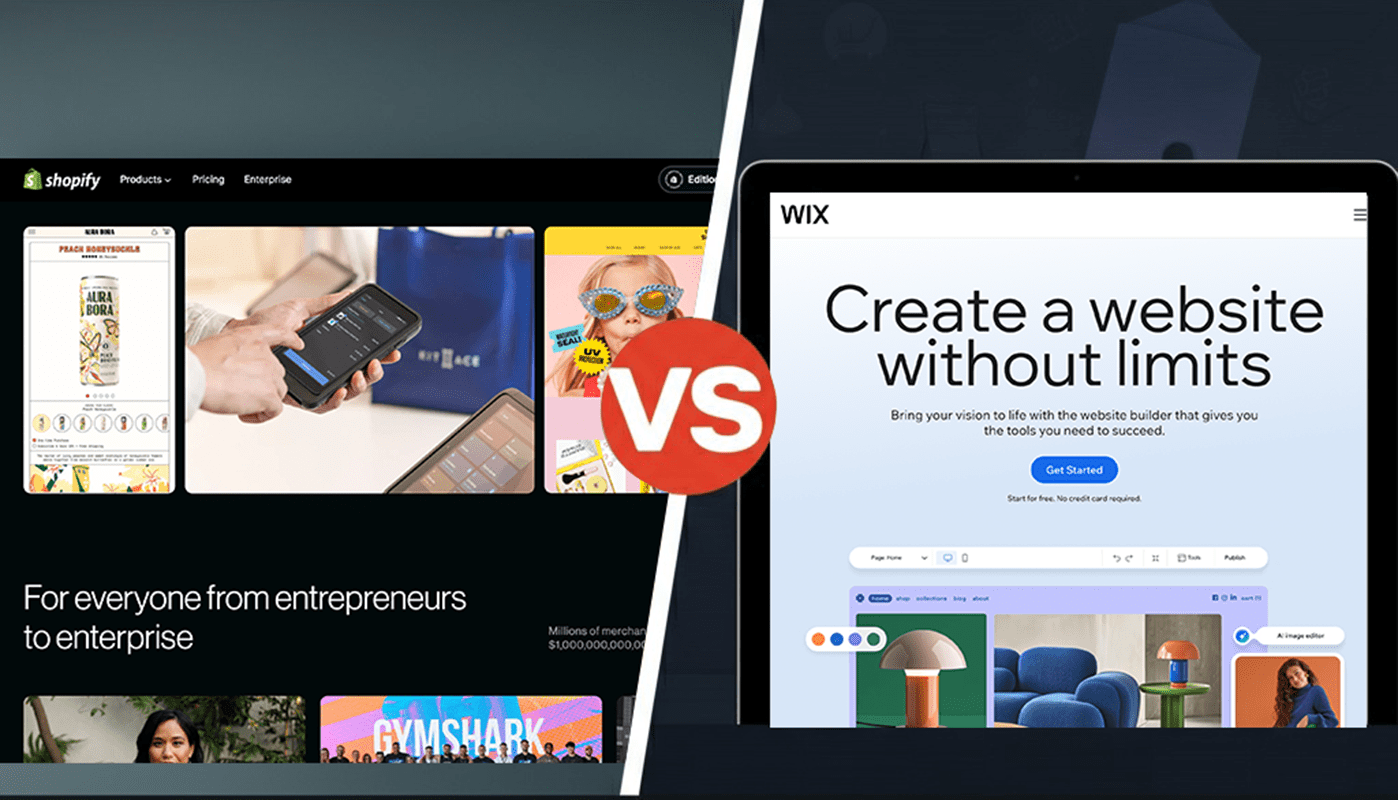 shopify vs wix feature image