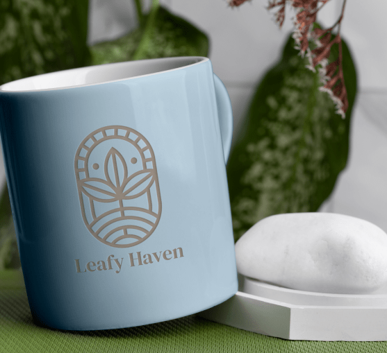 custom leafy mug